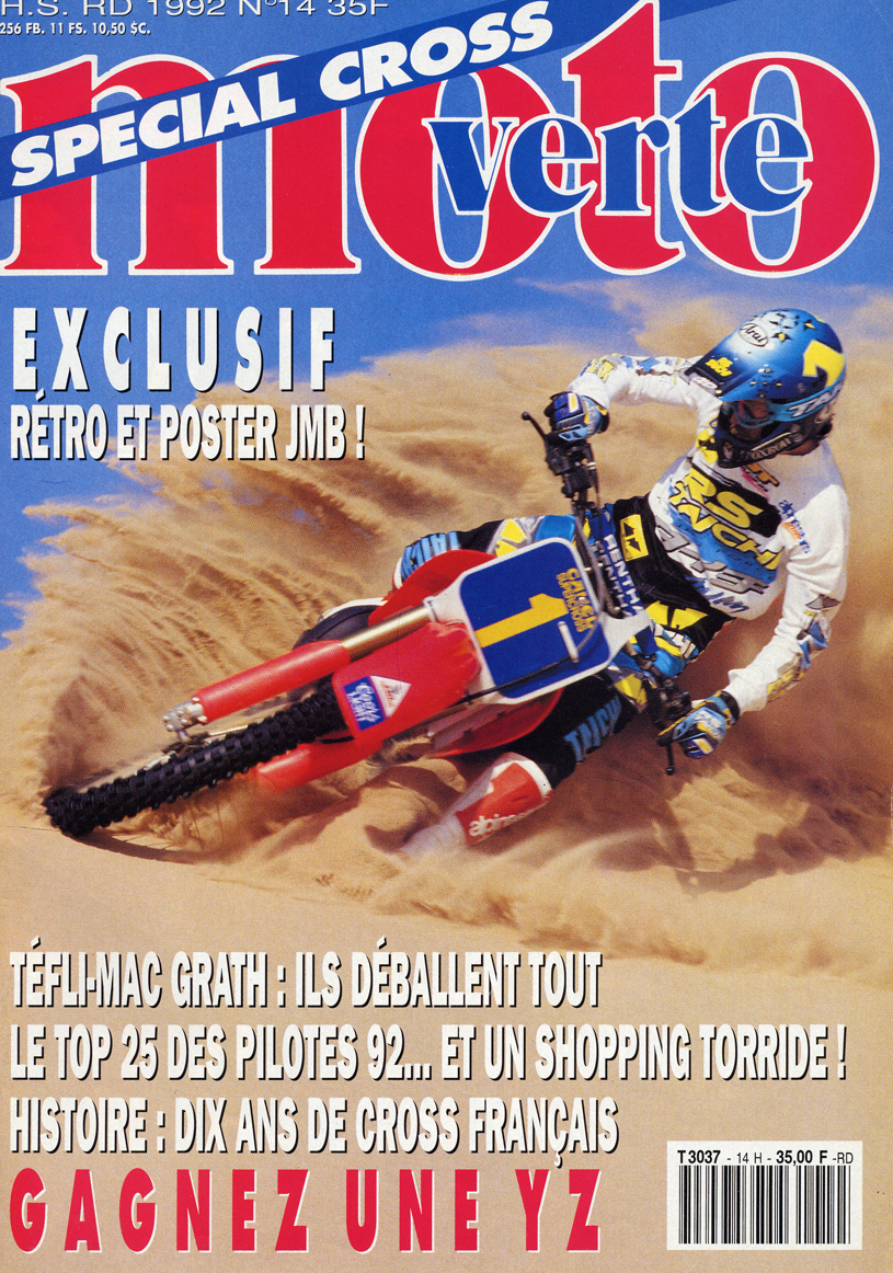 Jean-Michel Bayle fait la couverture du spécial cross de Moto Verte, cliquez pour l'agrandir